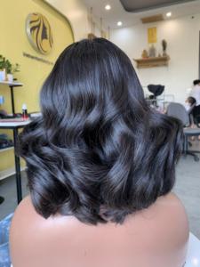 Extensions de cheveux humains vierges Remy vietnamiens ondulés et volumineux, longueur aux épaules, partie C, double trame machine, toutes couleurs disponibles - Product Image 3