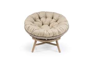 Fauteuil de jardin MOON CHAIR avec repose-pieds, chaise en corde pour la détente en plein air - Product Image 2