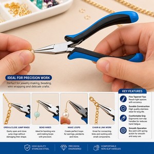 Alicates de Punta Redonda Snipe Chain, Herramienta Ergonómica para Hacer Joyas ZetomedPro - Product Image 3