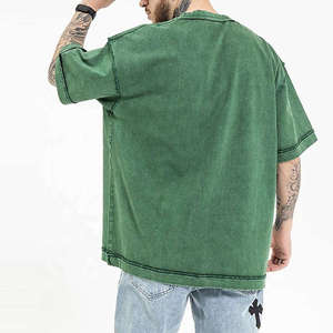 Custom Heavyweight 100% Cotton Oversized <b>Acid</b> Wash T Shirt Vintage Men's Streetwear <b>Drop</b> Shoulder Plain Blank T-Shirt - Product Image 2