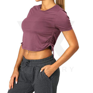 Custom Logo Formal Women's <b>Crop</b> <b>Tops</b> Spandex/Polyester Summer Quick Dry & Breathable - Product Image 1