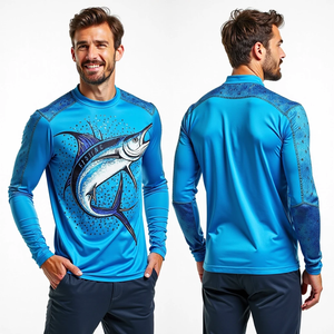 Camisa de Pesca Transpirable con Protección UV UPF 50+ de Secado Rápido con Logotipo Personalizado de Marca Privada para Hombre, Servicio OEM para Pescadores al Aire Libre - Product Image 3