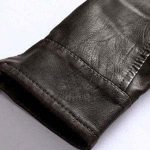 Veste d'hiver en cuir pour homme tendance avec fermeture éclair sur le devant et design moderne ajusté pour toutes les occasions - Product Image 5