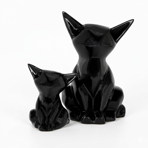 Adorno de Cerámica Negra Brillante con Forma de Gato, Escultura Decorativa de Animales para Tienda de Regalos, Decoración del Hogar, Accesorios para Estantes - Product Image 1