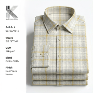 Chemise pour homme 100% coton 140GSM à carreaux 2/2 S Twill à manches longues OEM ODM - Product Image 3