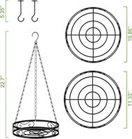 Support de plantes suspendu pour pots de fleurs, panier suspendu en métal noir, support de plantes décoratif pour l'intérieur et l'extérieur, pour la maison et le jardin