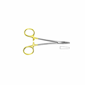Pince porte-aiguille dentaire 18 cm, instruments chirurgicaux dentaires, forceps orthodontiques, acier inoxydable, manche plaqué or - Product Image 3