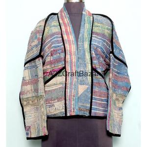 Chaqueta Hecha a Mano, Ecológica, 100% Algodón, Transpirable, Reversible, de Secado Rápido, Tejida, Estilo Vintage Kantha, con Puntada Abierta - Product Image 5