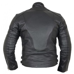 Veste de moto en cuir d'agneau véritable pour homme KEVEN IMPEX avec col montant zippé, imperméable et respirante, design hiver - Product Image 2