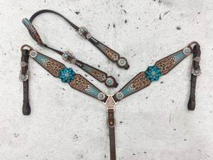 Ensemble de têtière, collier de poitrail et licol en cuir de vachette de qualité supérieure, fait main, léger, aux designs tendance, collection saisonnière, vente chaude - Product Image 3