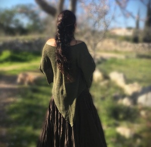 เสื้อคลุมโปโลสไตล์โบฮีเมียน น้ำหนักเบา ทรงเอซิมเมตริก ผ้าถักแบบเปิด ดีไซน์พิกซี่  เสื้อผ้าสไตล์เอลฟ์ แฟรี่ สำหรับงานเทศกาล  เสื้อคลุมโบฮีเมียนแบบเลเยอร์สำหรับผู้หญิง - Product Image 4