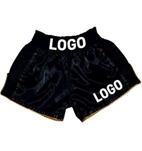 Shorts de combat sur mesure, créez vos propres shorts de kick-boxing, Muay Thai, MMA, shorts de combat, Muay Thai noir extensible - Product Image 2