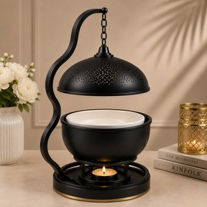 Premium Decorative Serving Dish Crafted With Matte <b>Black</b> Finish Stunning Golden Arabic Calligraphy Durable Metal Elegant Frame - Product Image 3