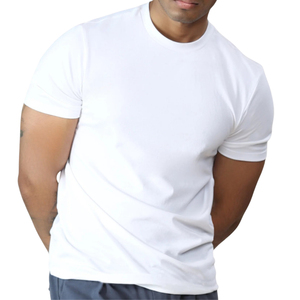 Custom Wholesale <b>White</b> T-Shirt Plain 100% Cotton Crewneck Men Short Sleeve T-Shirt Casual Style Private Label OEM ODM T-shirt - Product Image 4