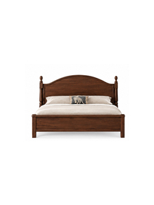 Lit plateforme traditionnel en bois massif d'acajou, taille Queen, design durable pour chambre à coucher, chambre principale - Product Image 1