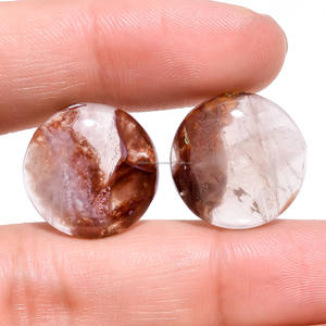 Alta demanda Premium Natural Phantom cuarzo cabujón naranja hecho a mano joyería clásica con piedras preciosas sueltas lisas - Product Image 3