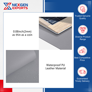 Nouvel arrivage en stock, qualité assurée, tapis de bureau double face en cuir PU antidérapant et résistant à l'eau, tapis de souris avec repose-poignet pour - Product Image 3