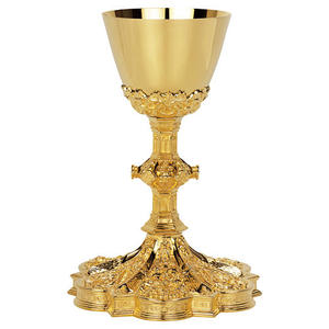 Calice tendance en laiton gravé, fait main, de haute qualité, pour la liturgie, également idéal comme cadeau - Product Image 2
