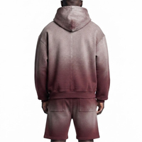 Ensemble de shorts pour hommes sur mesure, écologiques, à fermeture éclair, imprimés DTG, effet vintage délavé au soleil, haute qualité, deux pièces, délavé à l'acide