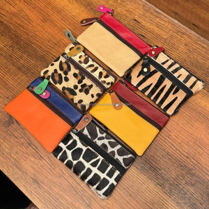Monedero con cremallera de cuero reciclado con estampado de animales pequeños multifunción de diseño personalizado para mujer, monedero para cambio de dinero - Product Image 4