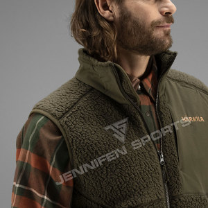 Outdoor Hunting 100% Micro Fleece Fabric Harkila Hunting Vest With Zipper Closing Gilet With Multi Pockets Travel Vest - Product Image 3