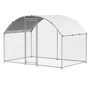 Grande Pollaio in Metallo 9.8x6.5x6.5ft con Tetto a Cupola, Recinto per Galline con Chiusura di Sicurezza, Gabbia per Animali - Product Image 3