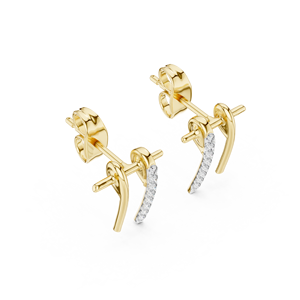 Ensemble de boucles d'oreilles ECLIPS LINE SPARK en diamant de laboratoire, or jaune 18 carats, pour fiançailles, mariage, fête, Saint-Valentin, événement glamour, usage quotidien - Product Image 4