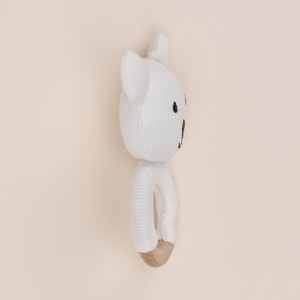 Premium Quality Organic Bamboo White Rattle Toy for Baby - Product Image 5