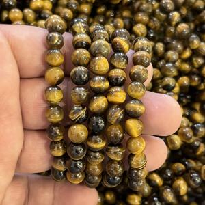 Pulsera de Ojo de Tigre Natural de 8mm, Pulseras de Piedras Preciosas Elásticas, Cristal Curativo, Piedra de Protección, Unisex, Venta al Por Mayor - Product Image 2