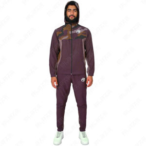 Vêtements de sport pour hommes deux pièces avec logo personnalisé et bloc de couleurs pour jogging, survêtement à rayures latérales réfléchissantes, survêtement pour hommes - Product Image 3