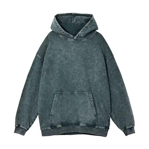 Sudadera con Capucha Extra Grande para Hombre, Color Sólido, Algodón French Terry, Informal, con Bolsillo, para Otoño - Product Image 3