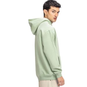 Sudadera con Capucha para Hombre, Corte Regular, Tela de Forro Polar Verde, Estampado en el Pecho, Estilo Casual Urbano, Cómoda, OEM, ODM, Venta al Por Mayor - Product Image 3