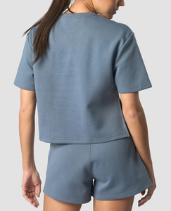 Nuevo Conjunto de Dos Piezas para Mujer, Top Corto y Pantalones Cortos por Encima de la Rodilla, 100% Algodón Ecológico y Transpirable, con Diseño Personalizable - Product Image 3