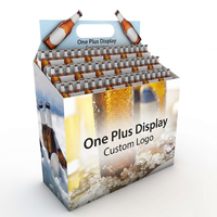Présentoir de vente au détail en carton ondulé pliable sur mesure pour bière, présentoir de vente au détail facile à assembler