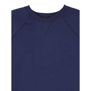 Men's Navy Blue Crewneck Sweatshirt Full Sleeve Regular Fit Solid Color Casual Pullover 100% Cotton Fleece Lined Breathable - Product Image 5