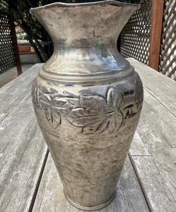 Jarrón Alto Decorativo para Interiores, Diseño en Relieve, Ecológico, Resistente, para Hogar, Jardín, Estilo Vintage, Galvanizado - Product Image 6