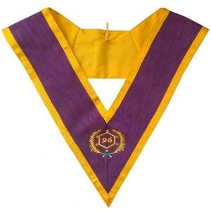 Venta al por mayor 96 grados OES Memphis Misraim Masonic Regalia Oficial Collar bordado magnético cosido insignia - Product Image 1