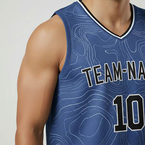 Ensemble d'uniformes d'entraînement de basketball réversibles personnalisables, style été, grandes tailles, respirant, 100 % polyester, nom d'équipe imprimé - Product Image 3