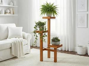 Pot de fleurs en bois artisanal, intérieur/extérieur, jardin, rustique, moderne, décoratif, boîte à plantes - Product Image 5