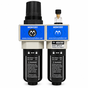 ตัวกรองและตัวควบคุมแรงดันน้ำมัน Mercury MFR+L04 ขนาด 1/2 นิ้ว BSP พร้อมเกจวัด  อะไหล่ระบบนิวเมติกใหม่สำหรับอุตสาหกรรมร้านอาหาร รับประกัน 1 ปี - Product Image 1
