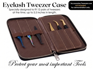 Estuche para Pinzas de Pestañas, Organizador de Almacenamiento con Cierre, Bolsa Protectora Portátil con Múltiples Ranuras para Herramientas de Extensión de Pestañas - Product Image 3
