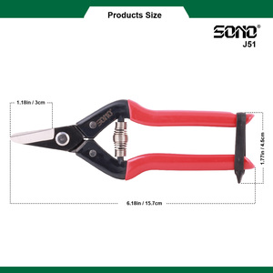 Tijeras de Podar SONO J51 de Uso Ligero - Cuchillas de Acero al Carbono Duraderas de Grado Industrial con Acabado Negro, Mangos Metálicos y Empuñaduras de PVC - Product Image 4