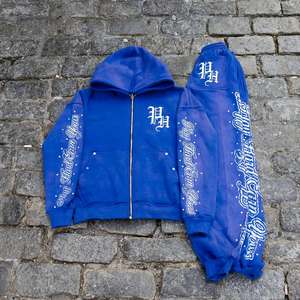Sudadera Unisex de Invierno con Cierre, Estampado de Seda en Toda la Superficie, Estilo Urbano, 100% Algodón Felpa, Hecho en Pakistán, Moda 2027 - Product Image 4