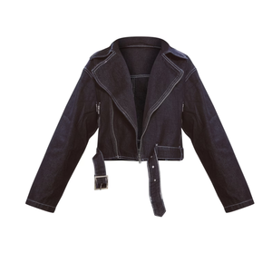 Veste universitaire de motard en cuir avec garniture en fourrure délavée grise personnalisée pull d'hiver surdimensionné pour Femme chemises en Jean Bomber de style général pour femmes - Product Image 2
