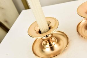Gold Metal <b>Candle</b> Holders Pillar <b>Taper</b> <b>Candles</b> Decorative <b>Candle</b> Stands for Wedding Dining Home Decor - Product Image 4