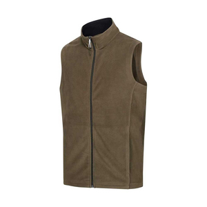 Chaleco de Forro Polar Marrón Oliva Personalizado para Hombre, Chaqueta sin Mangas con Cuello Alto, Calentador Corporal Informal, Venta al por Mayor OEM, Última Tendencia - Product Image 3
