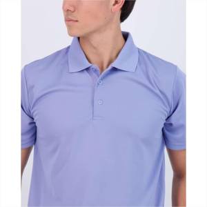 เสื้อโปโลผู้ชายแขนสั้นสีฟ้าอ่อน ทรงปกติ สีพื้น สไตล์ลำลอง - Product Image 1
