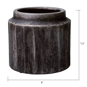 Set di 2 Vasi Rotondi in Ceramica Nera da 8 Pollici di Alexander, 8 x 8 x 7,2 Pollici - Product Image 3