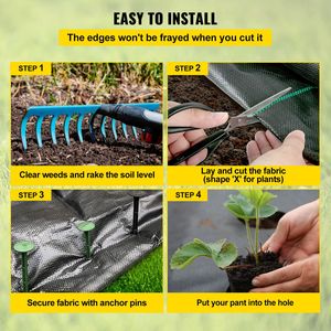Telo Pacciamante Nero Resistente 1,2 m x 91,4 m (4ft x 300ft) per Giardino, Tessuto per Paesaggistica 5.8oz, Barriera Anti-Erba, Tappeto Protettivo per Controllo Erbacce - Product Image 5