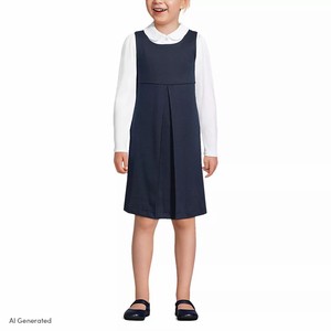 Vestido de verano de tela tejida para uniforme escolar de niñas de primaria, fabricado en fábrica. - Product Image 1